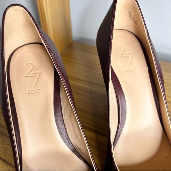 Sz 7.5M 27 Edit Burgundy Brown Elegant Leather Pumps $150 MSRP - Picture 9 of 14
